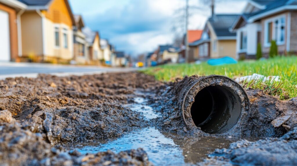 House lateral sewer connection to municipal street sewer line